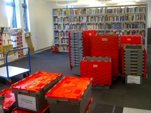 Photo - Storage crates supplied for a library move for Blackpool and the Fylde College